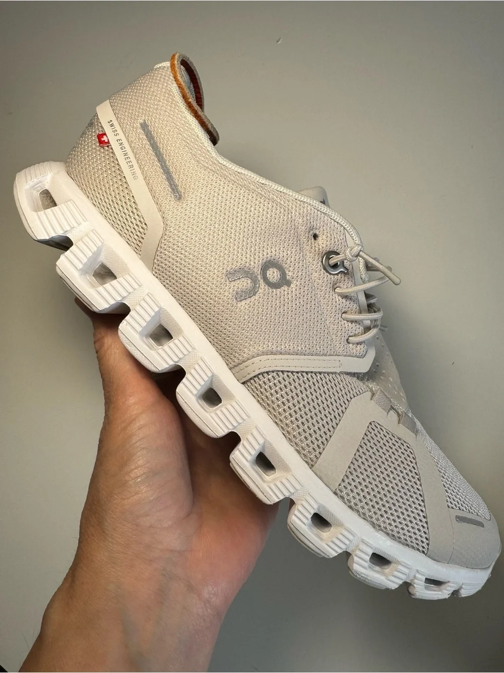On Running Cloudrunner Athletic Shoes in Light Gray and White - Picture 2 of 15